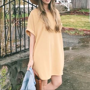 Yellow t-shirt dress